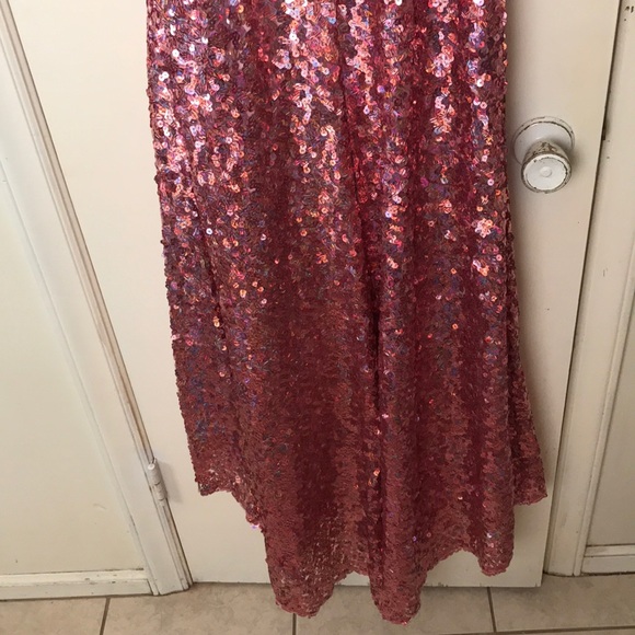 Train strapless sweetheart sequin dress - Picture 7 of 7